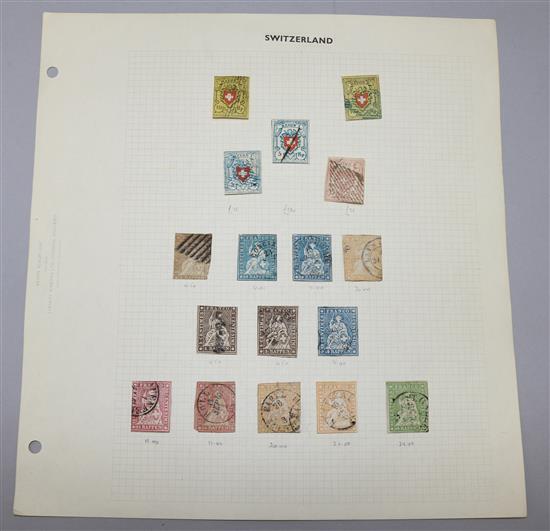 A quantity of Swiss stamps